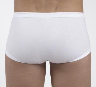 Slip ouvert homme blanc de dos