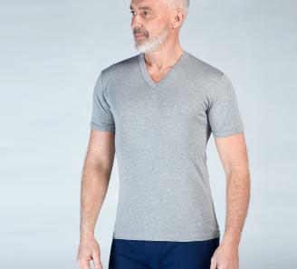 maillot de corp sans couture pour homme gris chiné