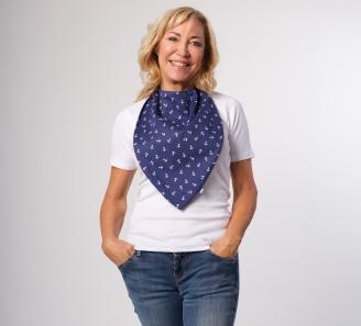 foulard bavoir adulte encre marine femme