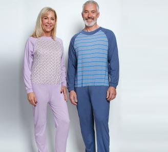 100 % coton frais estivale pyjama médicalisé fabriqué en Italie Grenouillère pour hommes et femmes seniors 