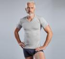 maillot de corp sans couture pour homme gris chiné