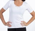 maillot de corps manche courte pour femme blanc