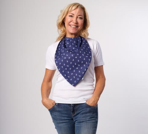foulard bavoir adulte encre marine femme